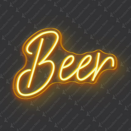 Golden Yellow Beer Neon Sign