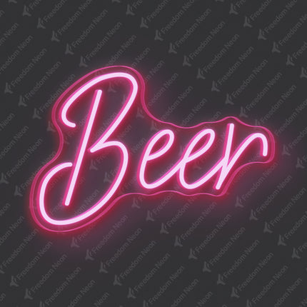 Light Pink Beer Neon Sign