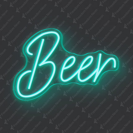 Mint Green Beer Neon Sign