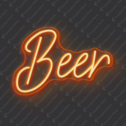 Orange Beer Neon Sign