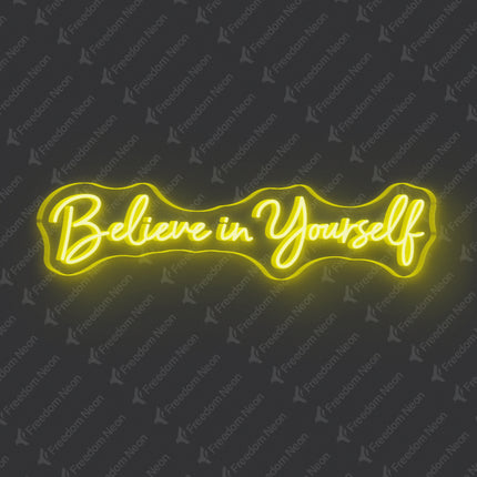 Lemon Yellow Believe In Yourself Neon Sign