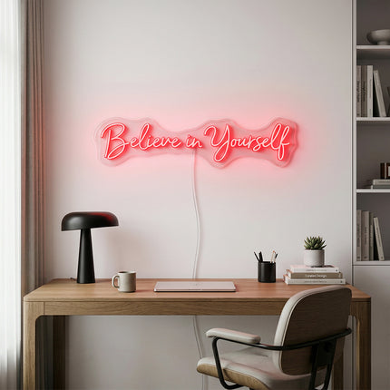 Red Believe In Yourself Neon Sign