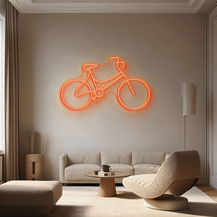 Golden Yellow Bicycle Neon Sign