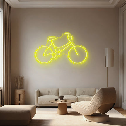 Lemon Yellow Bicycle Neon Sign