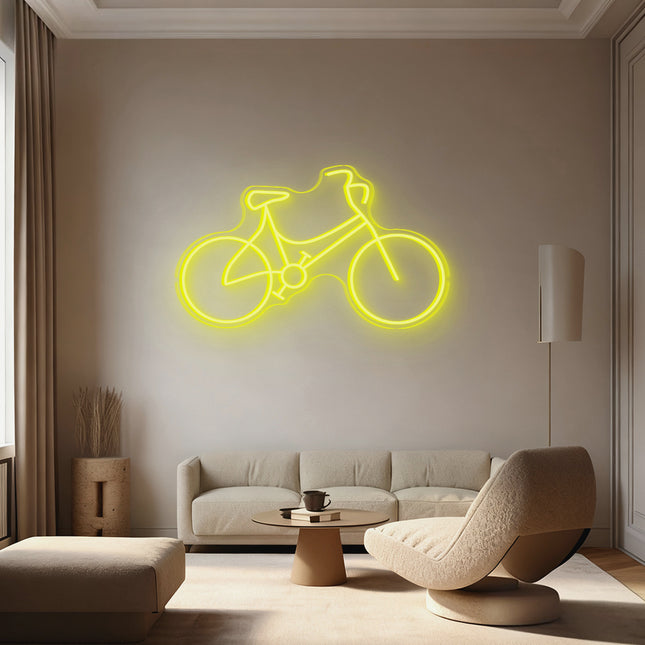 Lemon Yellow Bicycle Neon Sign