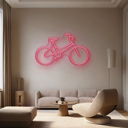Light Pink Bicycle Neon Sign