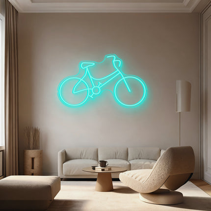 Mint Green Bicycle Neon Sign