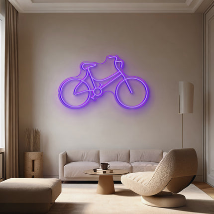 Purple Bicycle Neon Sign