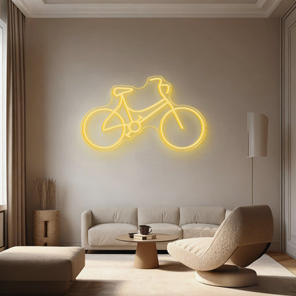 Warm White Bicycle Neon Sign