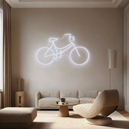 White Bicycle Neon Sign