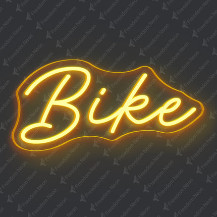 Golden Yellow Bike Neon Sign
