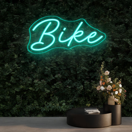 Mint Green Bike Neon Sign
