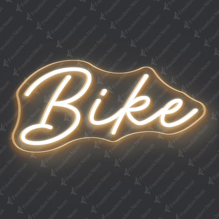 Warm White Bike Neon Sign