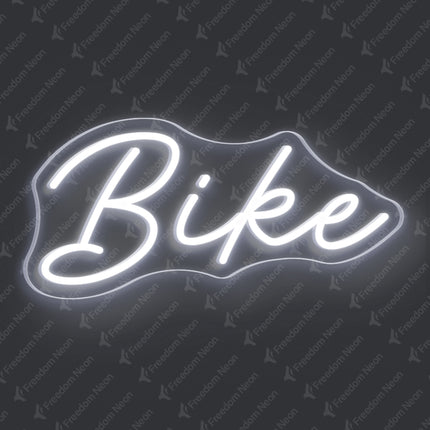 White Bike Neon Sign