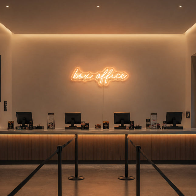 Warm White Box Office Neon Sign