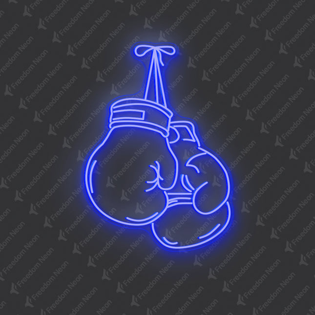 Blue Boxing Gloves Neon Sign