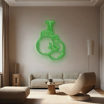 Green Boxing Gloves Neon Sign