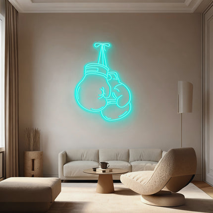 Mint Green Boxing Gloves Neon Sign