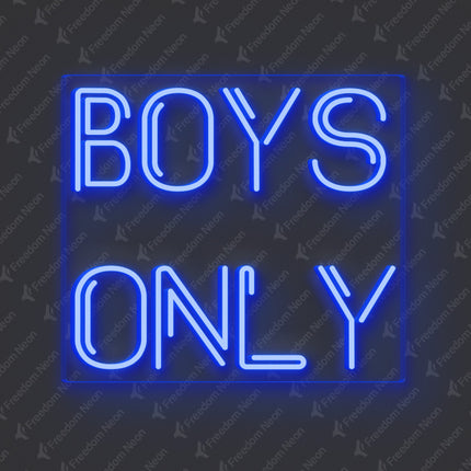 Blue Boys Only Neon Sign