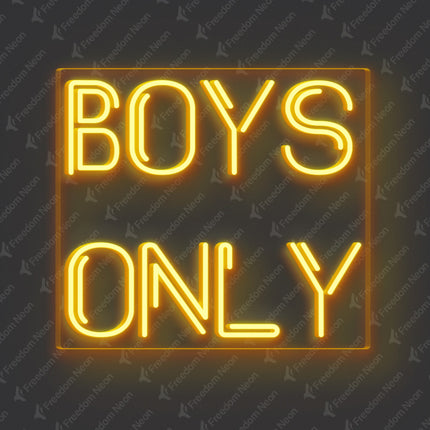Golden Yellow Boys Only Neon Sign