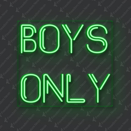 Green Boys Only Neon Sign