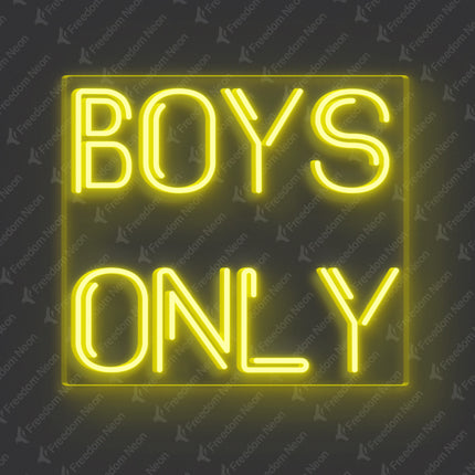 Lemon Yellow Boys Only Neon Sign