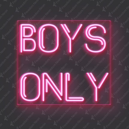 Light Pink Boys Only Neon Sign