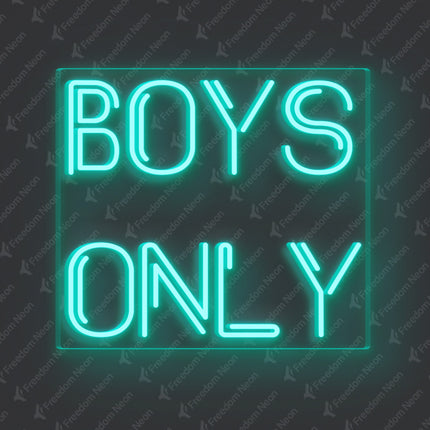 Mint Green Boys Only Neon Sign