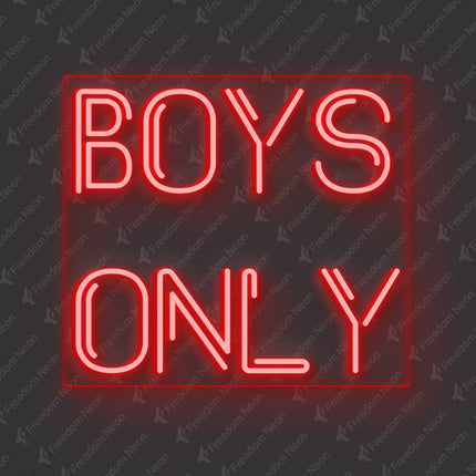 Red Boys Only Neon Sign