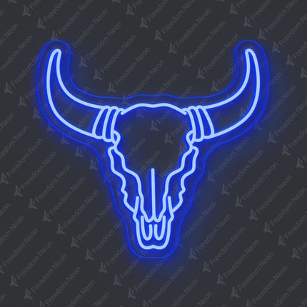 Blue Bull Skull Neon Sign 2.0