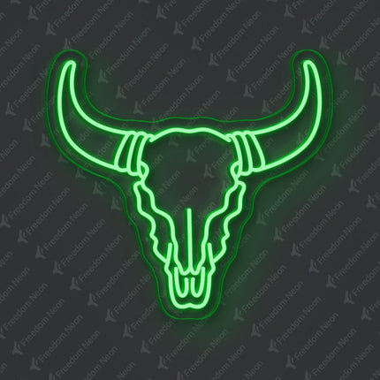 Green Bull Skull Neon Sign 2.0