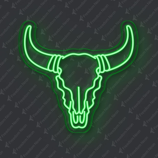 Green Bull Skull Neon Sign 2.0