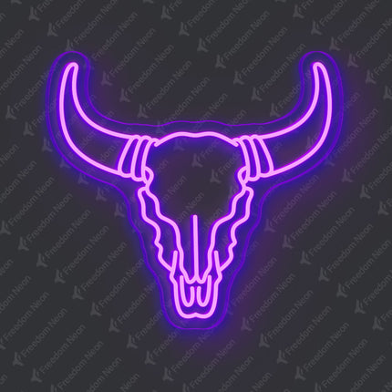 Purple Bull Skull Neon Sign 2.0