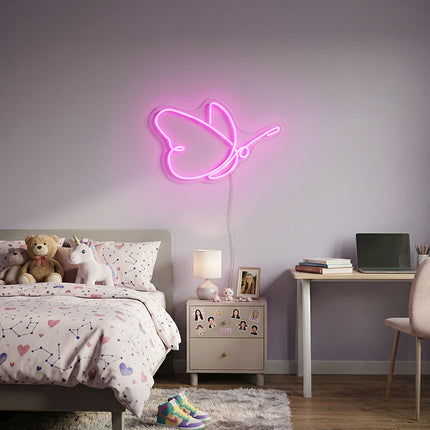 Light Pink Butterfly Neon Sign