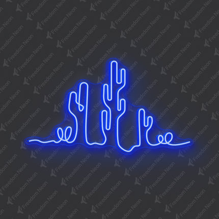 Blue Cactus Neon Sign