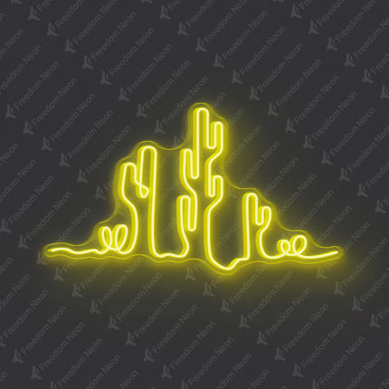 Lemon Yellow Cactus Neon Sign