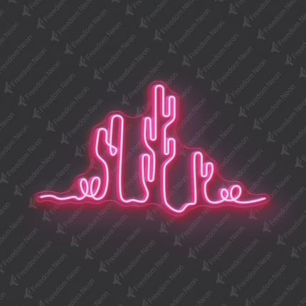 Light Pink Cactus Neon Sign