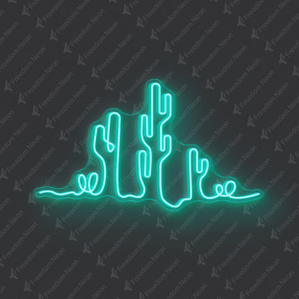 Mint Green Cactus Neon Sign