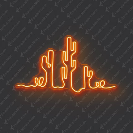 Orange Cactus Neon Sign