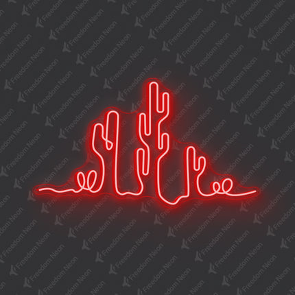 Red Cactus Neon Sign