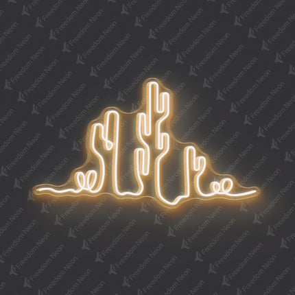 Warm White Cactus Neon Sign