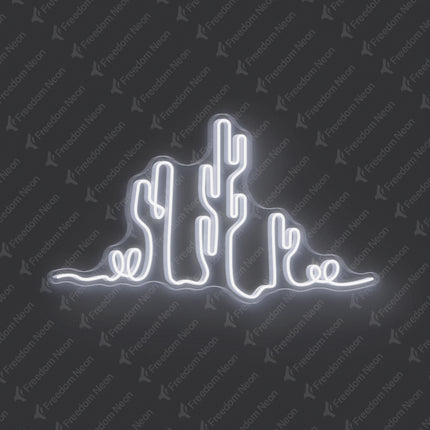 White Cactus Neon Sign