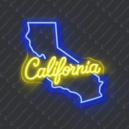 Blue California Map California Neon Sign