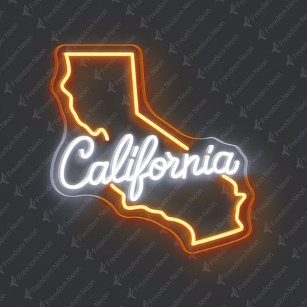 Orange California Map California Neon Sign