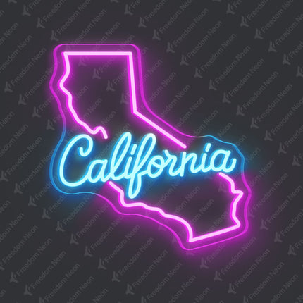 Pink California Map California Neon Sign