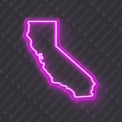 Pink California Map Outline Neon Sign