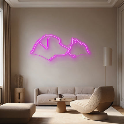 Pink Cat & Dog Neon Sign