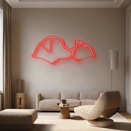 Red Cat & Dog Neon Sign