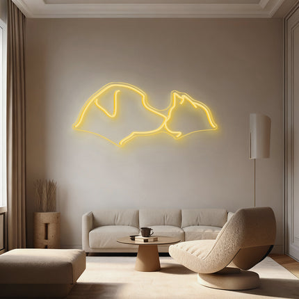 Warm White Cat & Dog Neon Sign