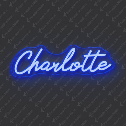 Blue Charlotte Neon Sign